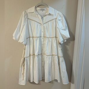 Sofie the label off white puff sleeve dress size M